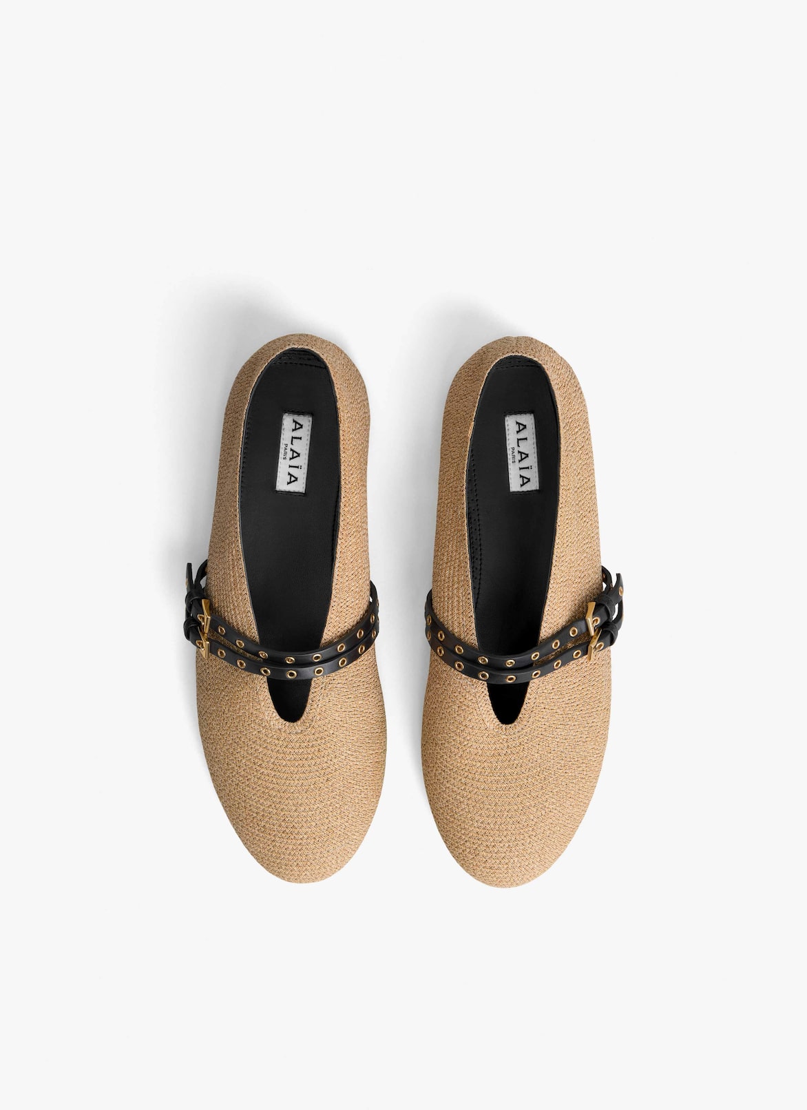 BALLERINES EN RAPHIA ALAÏA NATUREL BALLERINES EN RAPHIA